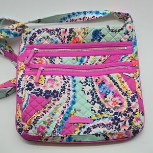 Vera Bradley Pink and Blue Floral Crossbody Bag